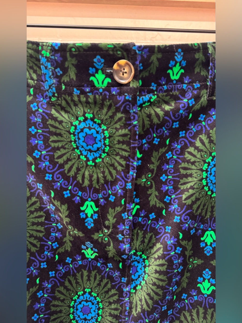 NWT Boden Margot Velvet Midi Skirt Women's 4 R Blue Green Black - Picture 6 of 13